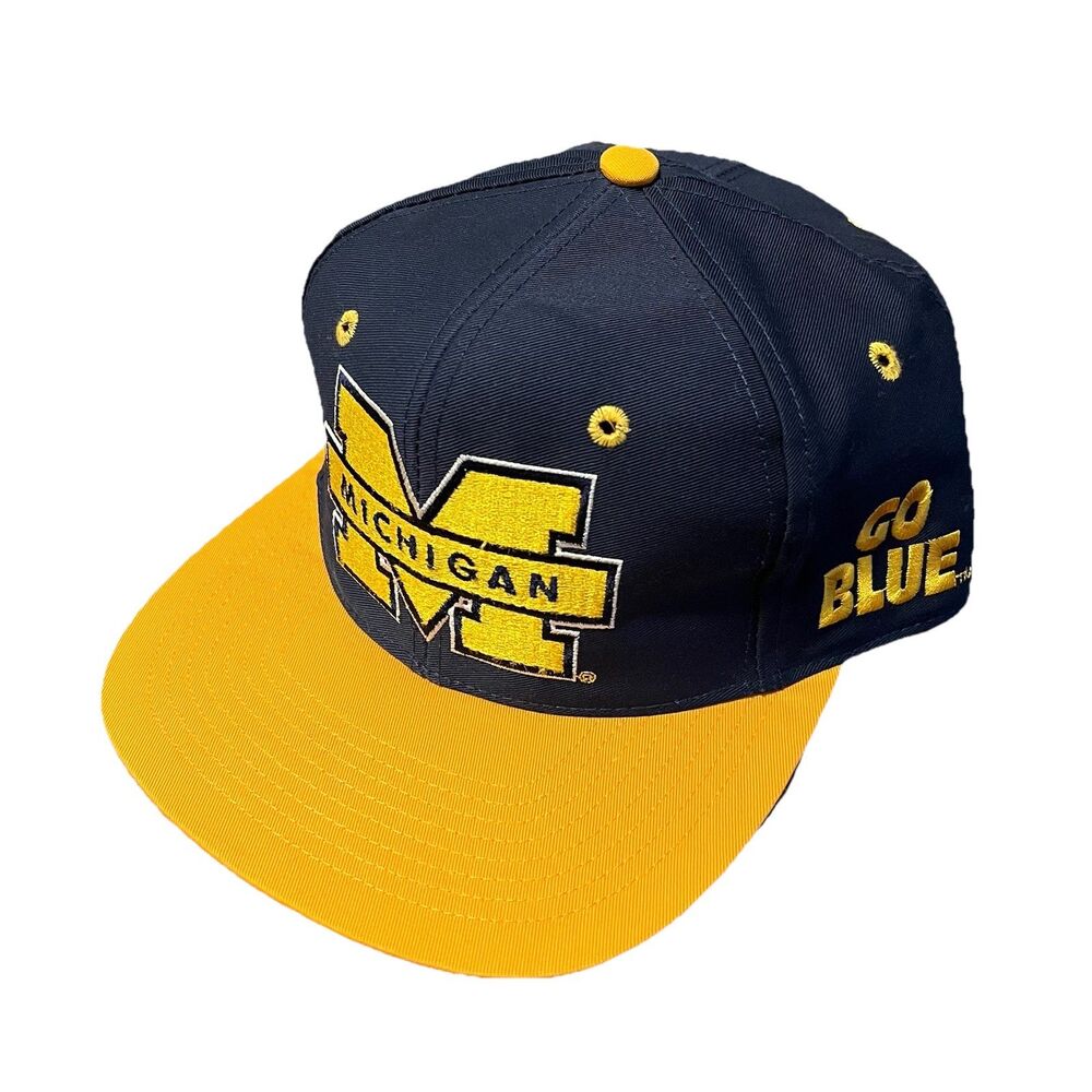 University of Michigan Wolverines Vintage 90s Fitted Hat Size 71/4 Maize Blue